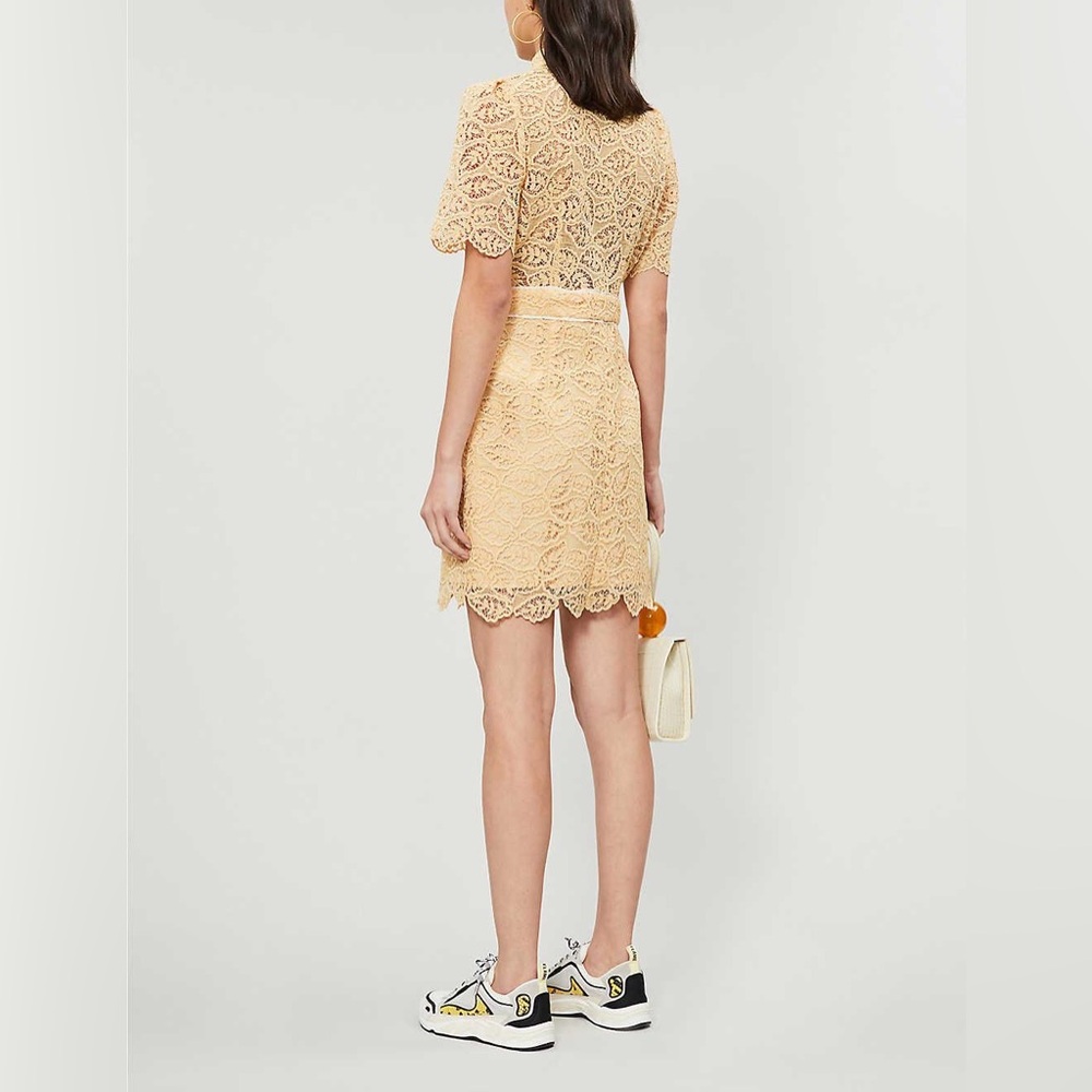 Sandro Live yellow embroidered-floral lace mini dress - Picture 5 of 13